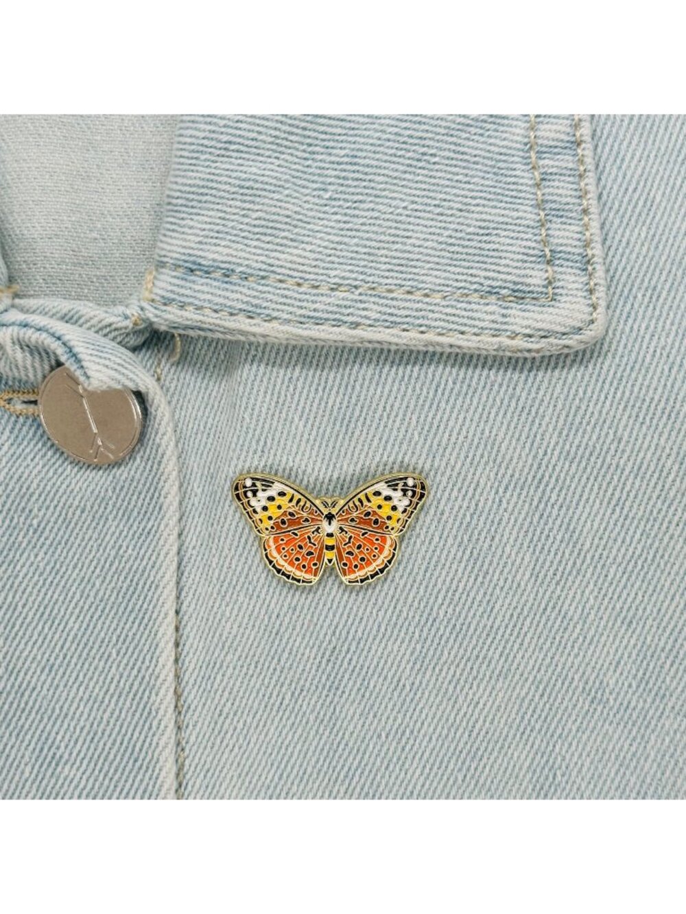 🦋Butterfly Enamel Pin Insect Animal Brooch Lapel Alloy Orange Black New Oz